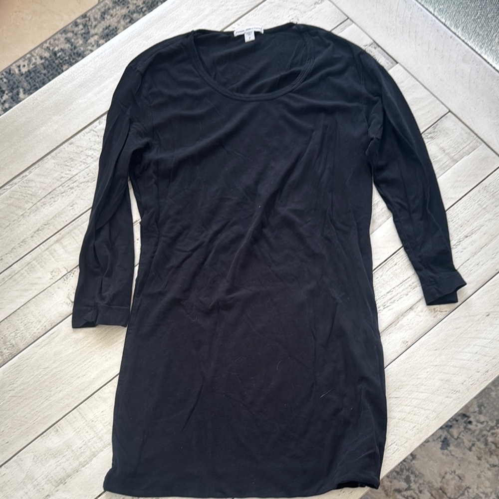 James Perse Charcoal 3/4 Sleeve Top